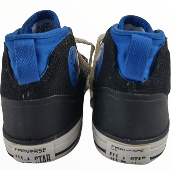 CONVERSE MID STREET JUNIOR BLACK AND BLUE tennis shoes childs - Picture 2 of 6